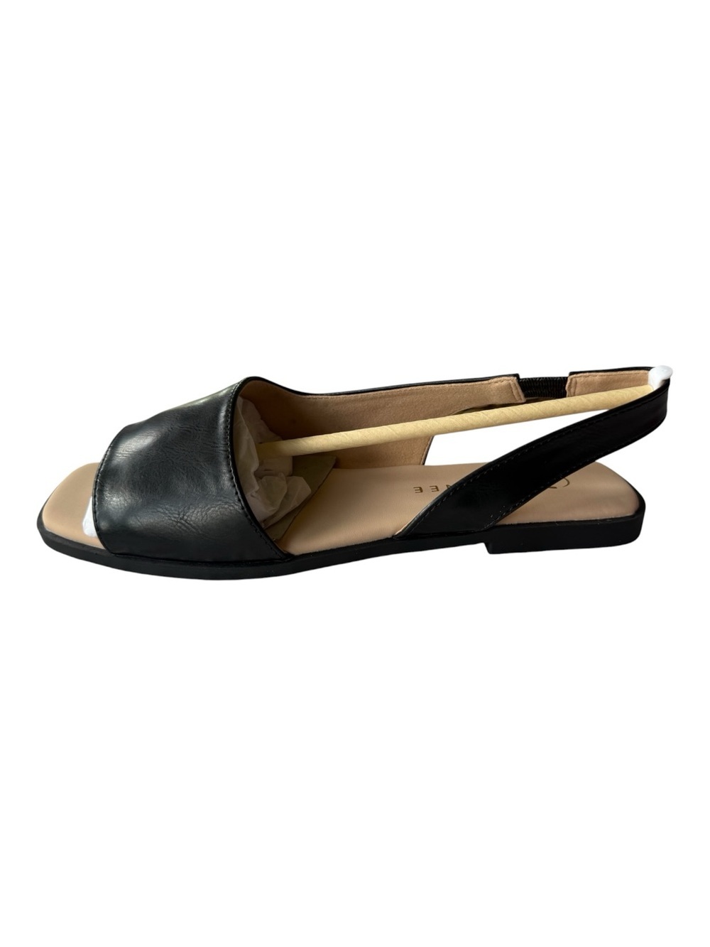 Journee Brinsley Black Slingback Sandals 6.5